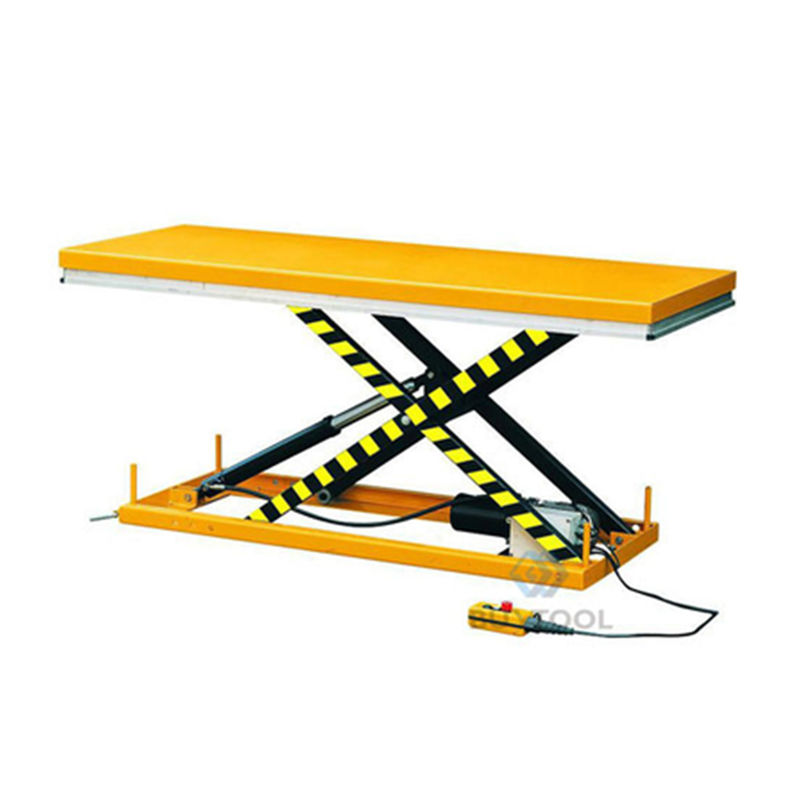 Stationary Electric Foot Pump Hydraulic Lift Table 3000 Lb Capacity Large Size 2000x800mm