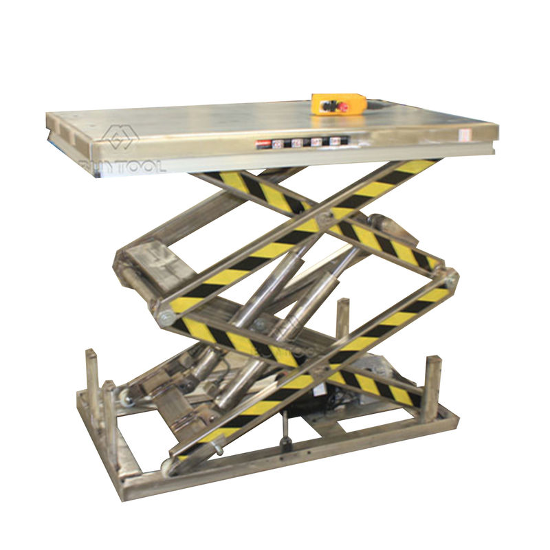 2000 Lbs Stationary Lift Table Hydraulic Electric Stainless Steel Scissor Lifting Platform