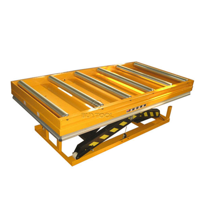 Electric Hydraulic Table Lift Cart Stationary Pallet Lifter Equipped With Conveyor Top 1.1kw