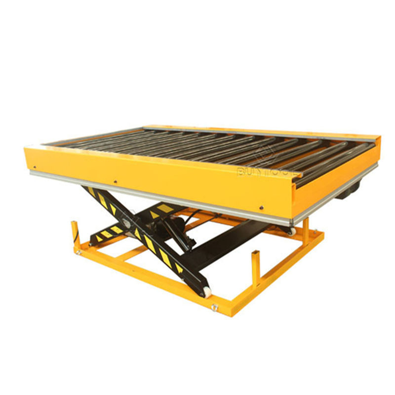 24 X 36 Manual Small Stationary Lift Table 1000kg 2200lbs Power Roller Rubber Coated