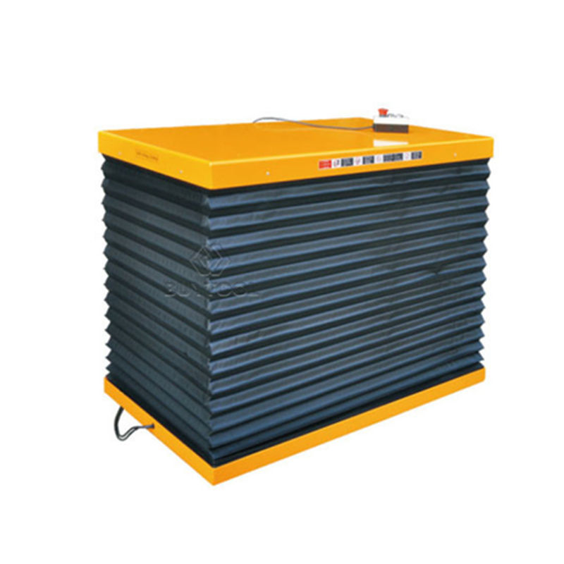 Mobile Single Scissor Stationary Lift Table 150kg 500kg 2000 Lbs With Safety Bellows Covers