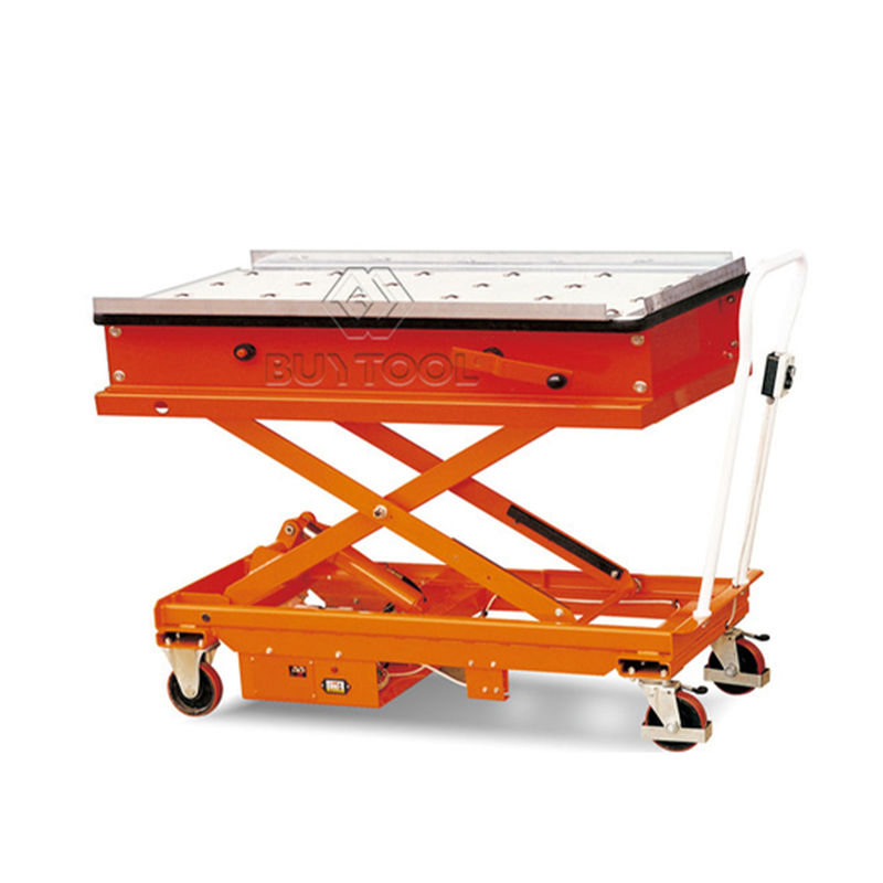 light duty manual mobile scissor lift table 1500mm Electric Ball Platform Transfer