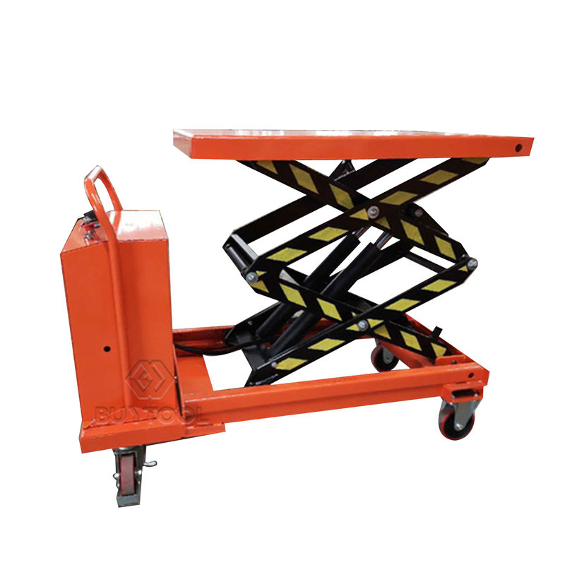 Turntable Long-Table Top Foot-Operated Mobile Lift Tables 750kg 230mm DC Power Semi Electric