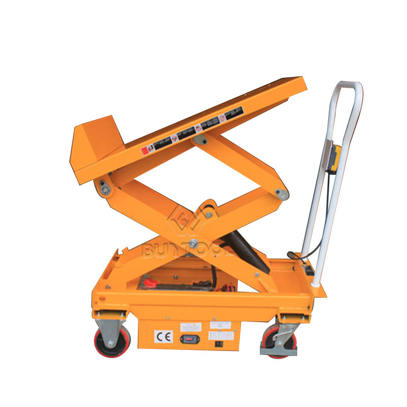 Alloy Steel Q345B 45 Degree Semi - Electric Mobile Scissor Lift Table With Tilt