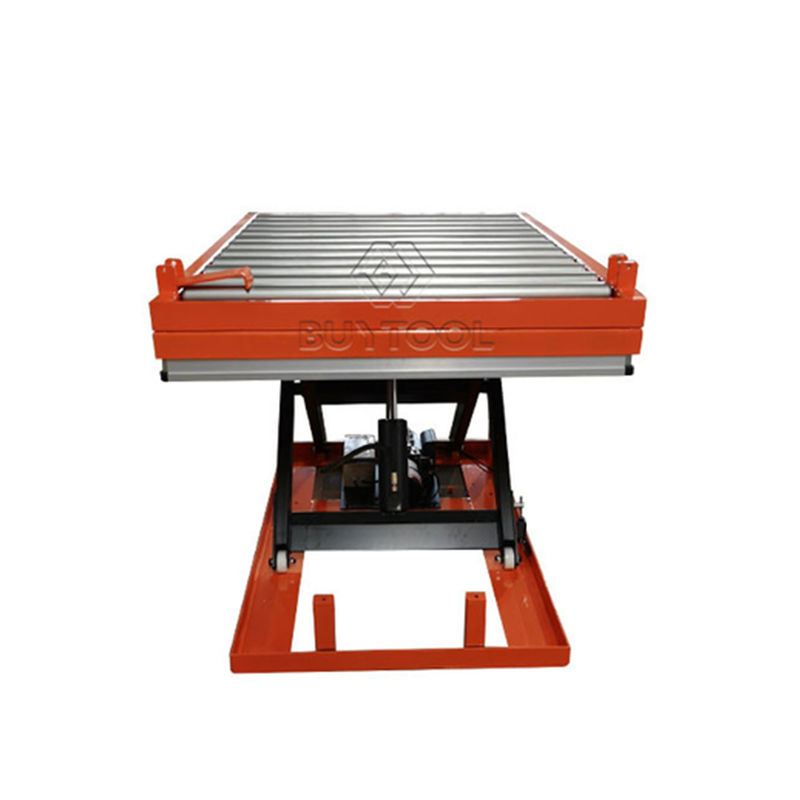 1000 Kg 2200 Lb Roller Lift Table Roller Conveyor Scissor Lift Table Hydraulic Steel