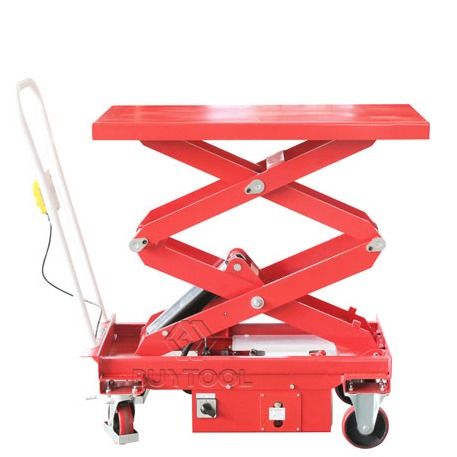 500kg Low Profile Mobile Lift Table Double Scissor Light Duty Small Electric Motor