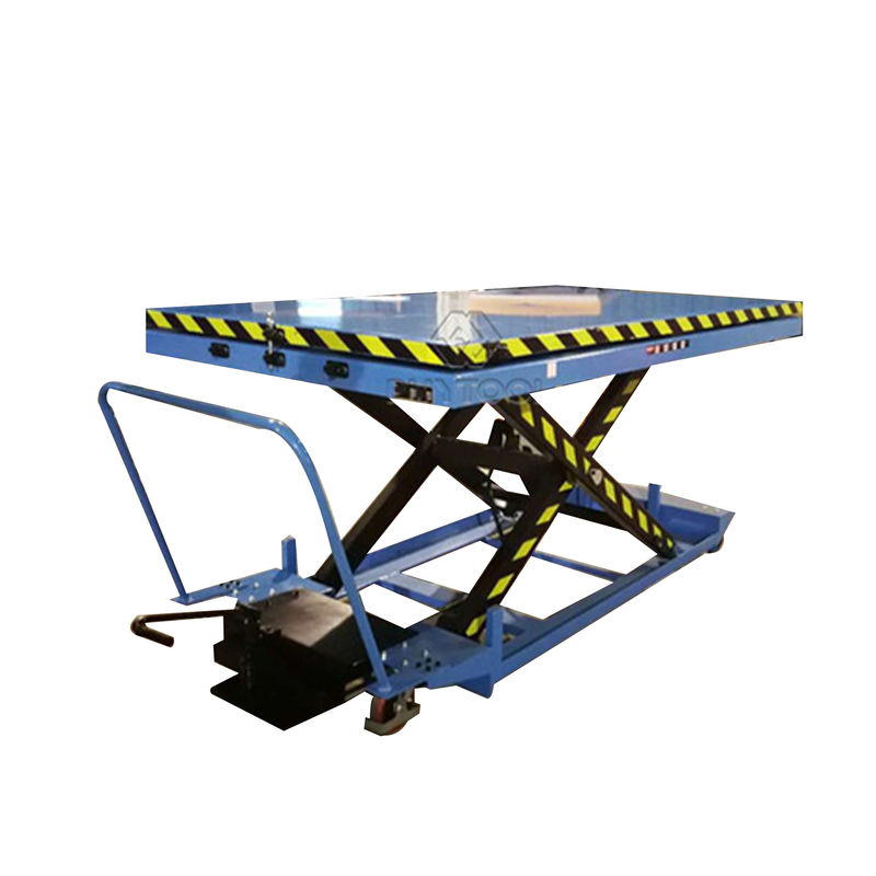 Small Manual Lift Table Single Scissor Low Profile Rotary Hydraulic Foot Pump Lift Table 2350x1300mm