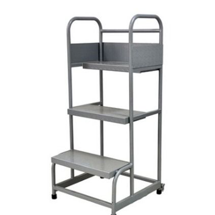 Supermarket Movable Easy Climb Rolling Platform Ladders 3 Steps High Stability