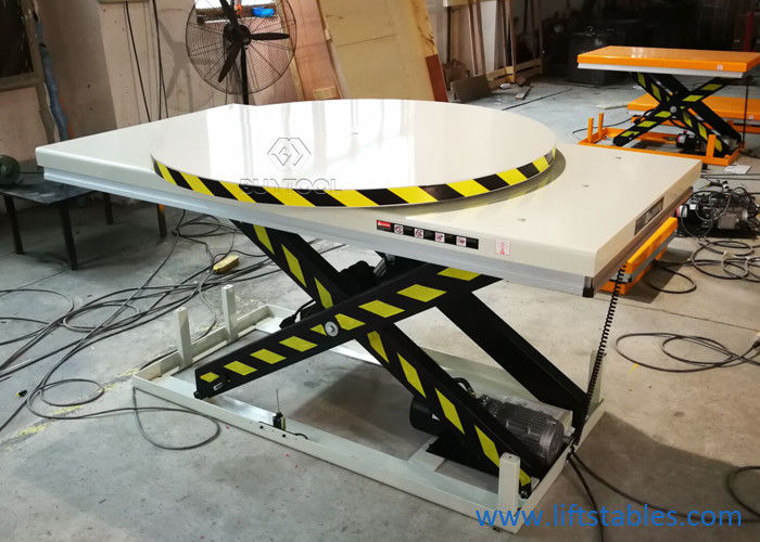 6000 Lb 2200 Lbs Stationary Electric Lift Scissor Lift Table 120v With Rotary Plate
