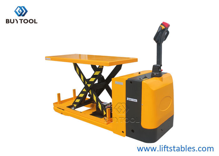 1 Ton Battery Operated High Lift Pallet Truck 2000kg 2500kg 1000mm With Platform Lift