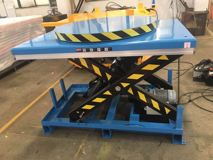 6000 Lb Hydraulic Stationary Electric Lift Scissor Lift Tables With Turntable Platform