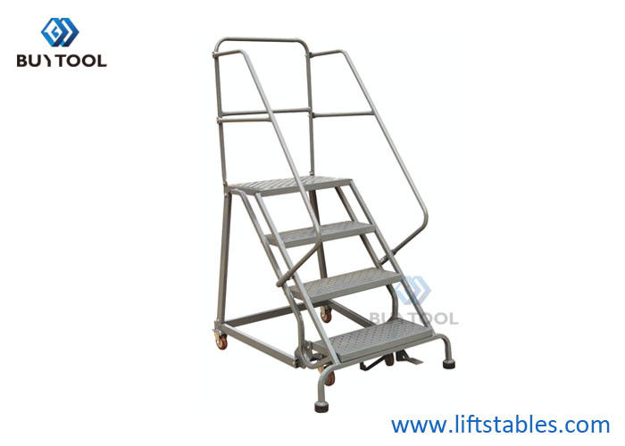 150kg 130 Kg  4 Step Industrial Step Ladder Steel Rolling Ladder For Building Construction 8 Feet 10 Feet