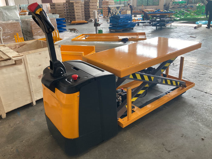 Electric 1500kg Powered Pallet Truck Horizontal Drive Motor With Lifting Platform Top