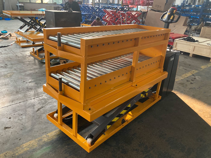 Roller Lift Table Top 1500kg Electric Pallet Truck For Die Handling Production Line