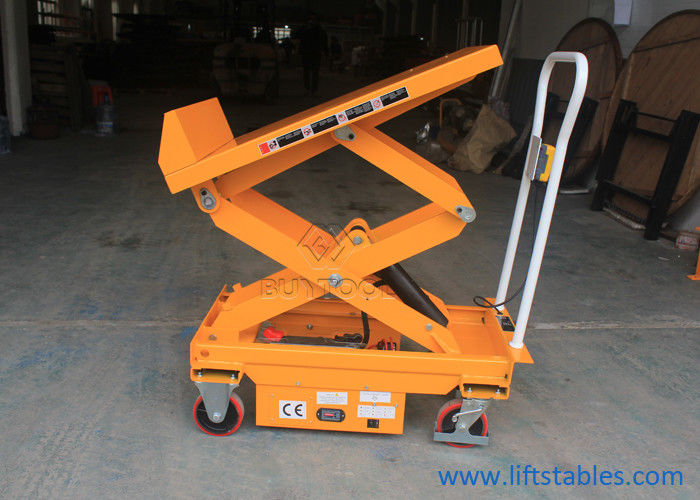 Alloy Steel Q345B 45 Degree Semi - Electric Mobile Scissor Lift Table With Tilt