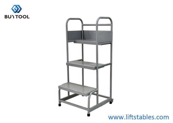 Supermarket Movable Easy Climb Rolling Platform Ladders 3 Steps High Stability
